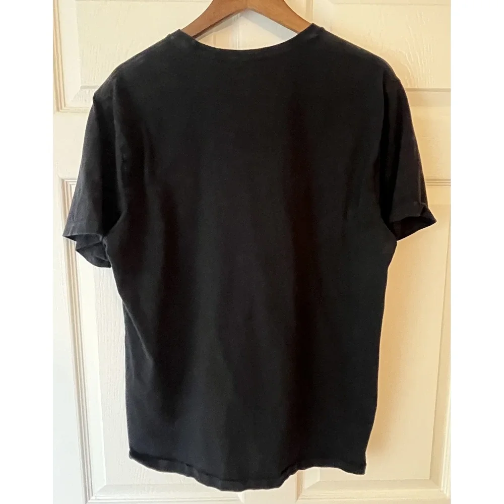 True Religion Shirt Men's XL Buddha All Black Guitar Graphic World Tour‎ Tee